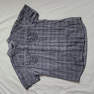 Affliction Button Down Short Sleeve Shirt Men's Large Shirt